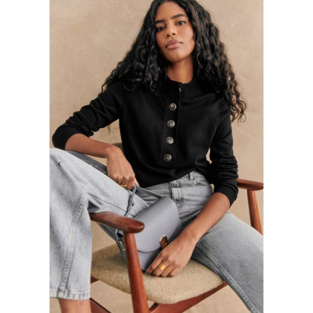 Sezane Timothy Jumper Black Long Sleeve Sweater. Small